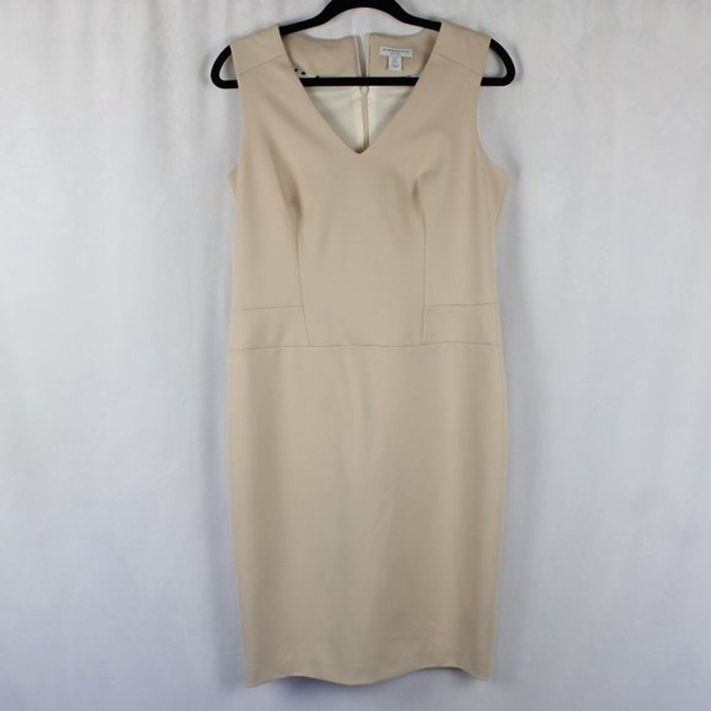 Katherine Barclay Beige Midi Dress. Sz 8 Like new.